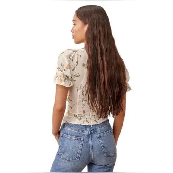 Reformation Delevan Top in Citron size 0 floral flower 🌼 - Picture 3 of 5